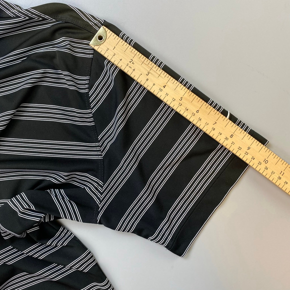 Nike Golf Polo Shirt Large Black White Stripe Tour Performance Athletic Sporty - Picture 14 of 14